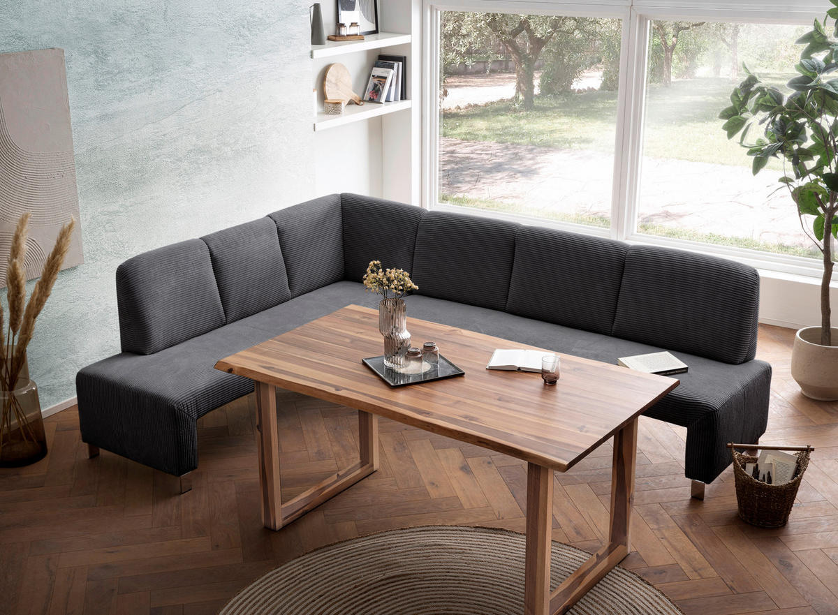 KLUPA KUTNA  antracit  drvo, tekstil, drvni materijal      - srebrne boje/antracit, Moderno, drvni materijal/drvo (263/198cm) - Livetastic