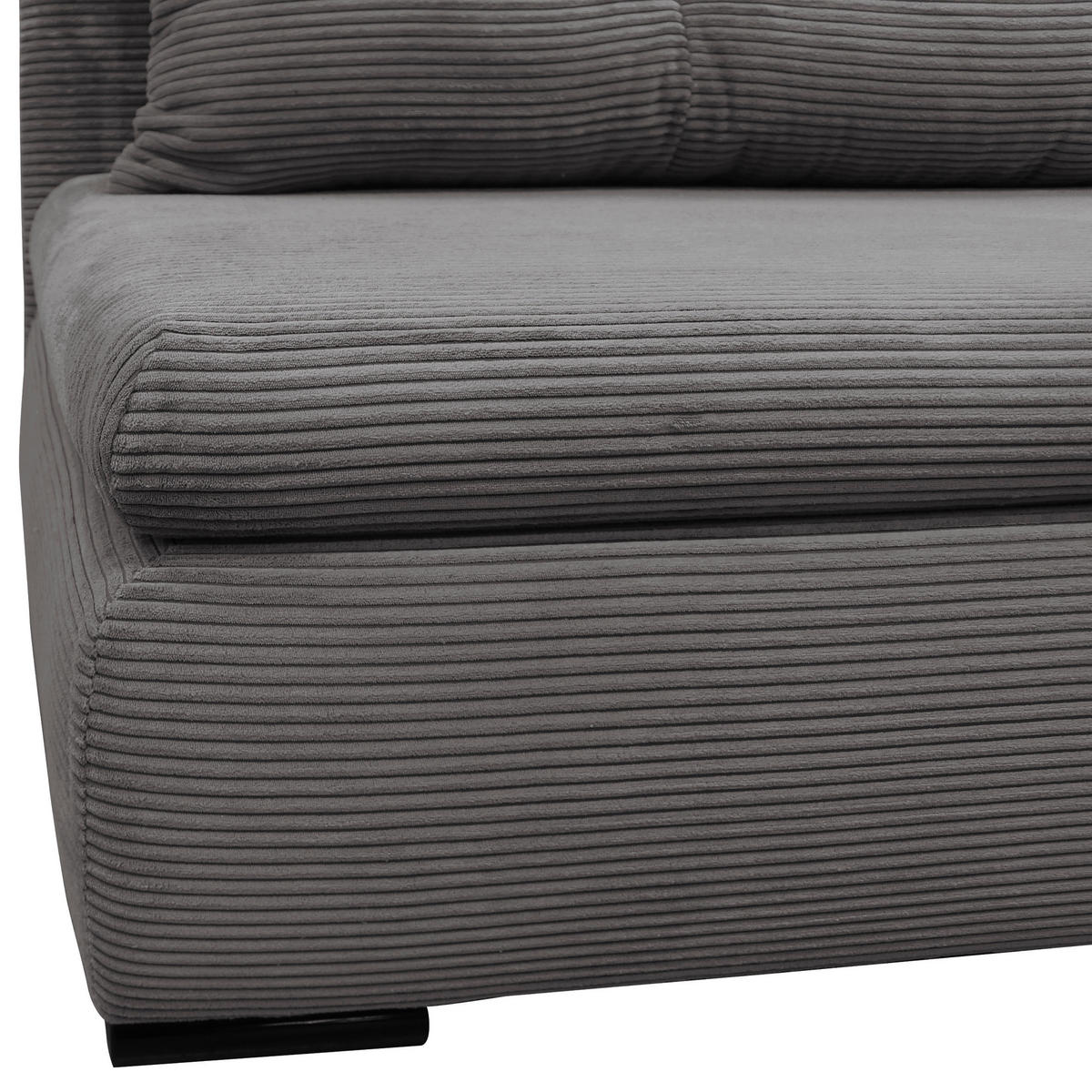 SCHLAFSOFA  mit Liegefunktion Cord Grau  - Schwarz/Grau, Design, Kunststoff/Textil (154/93/85cm) - MID.YOU