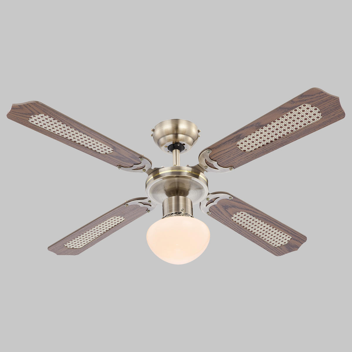 VENTILATOR STROPNI    boje hrasta  Aston  - boje hrasta, Konvencionalno, staklo/metal (106,6/41,5cm) - Globo