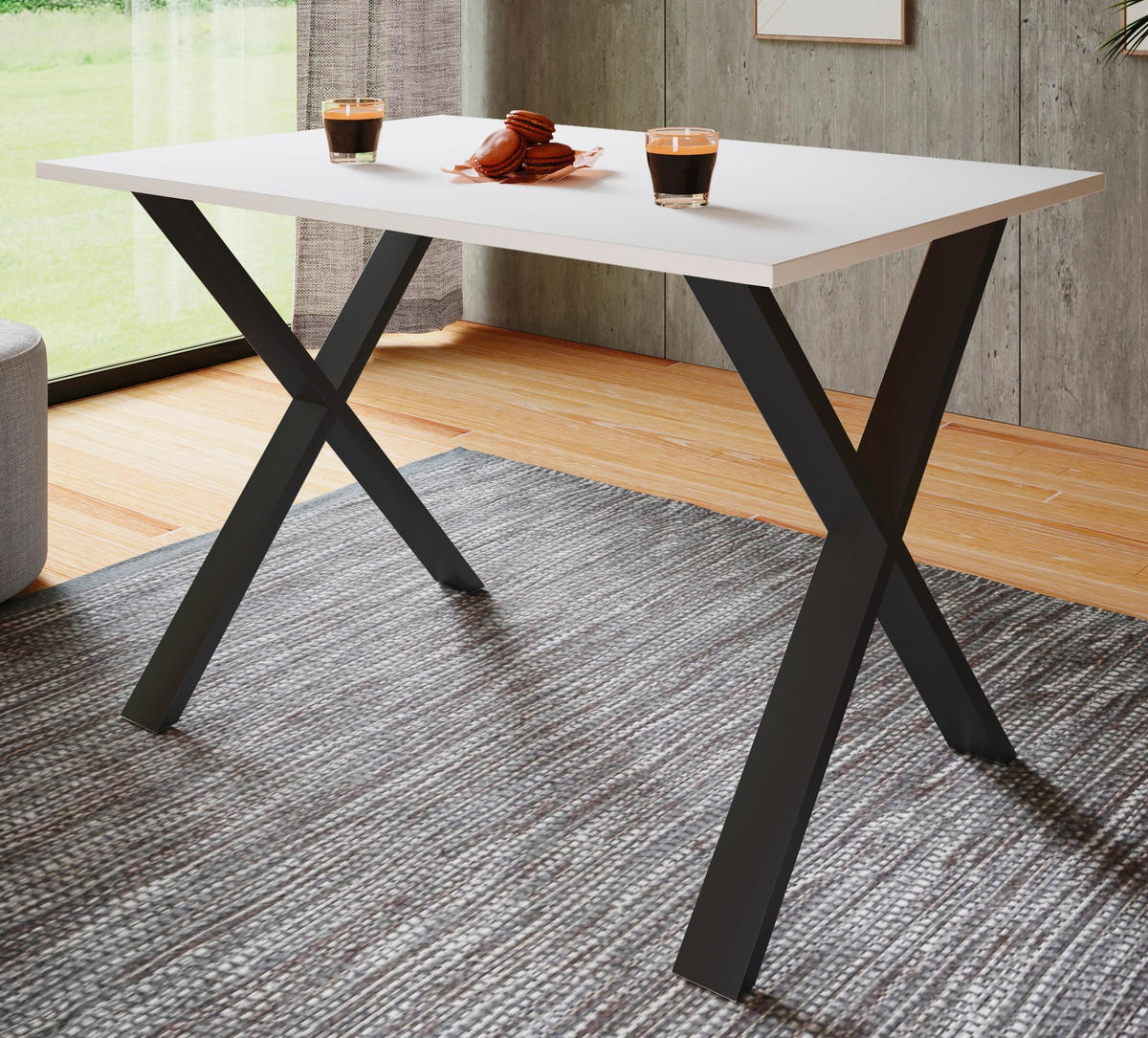 SCHREIBTISCH 160/80/76 cm  in Schwarz, Weiß  - Schwarz/Weiß, Design (160/80/76cm) - MID.YOU