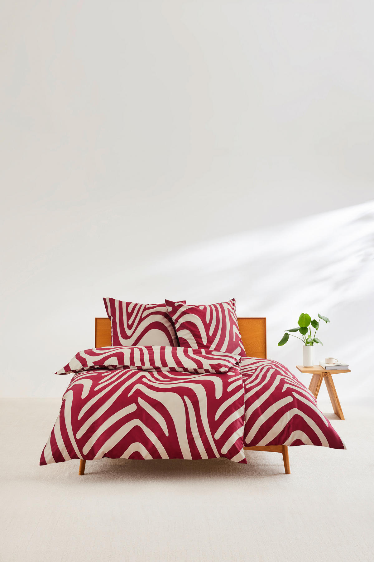 BETTWÄSCHE Makosatin 135/200 cm  - Bordeaux/Beige, Basics, Textil (135/200cm) - S. Oliver