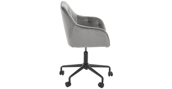 DREHSTUHL in Samt Schwarz, Dunkelgrau - Dunkelgrau/Schwarz, Trend, Kunststoff/Textil (59/92/58,5cm) - Carryhome
