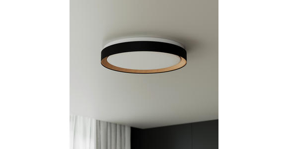 LED-DECKENLEUCHTE Nashville 48/8 cm  - Schwarz/Sonoma Eiche, Basics, Kunststoff/Metall (48/8cm) - Novel