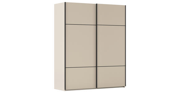 SCHWEBETÜRENSCHRANK 181/223/68 cm 2-türig Champagner - Champagner/Schwarz, KONVENTIONELL, Holzwerkstoff/Metall (181/223/68cm) - Novel