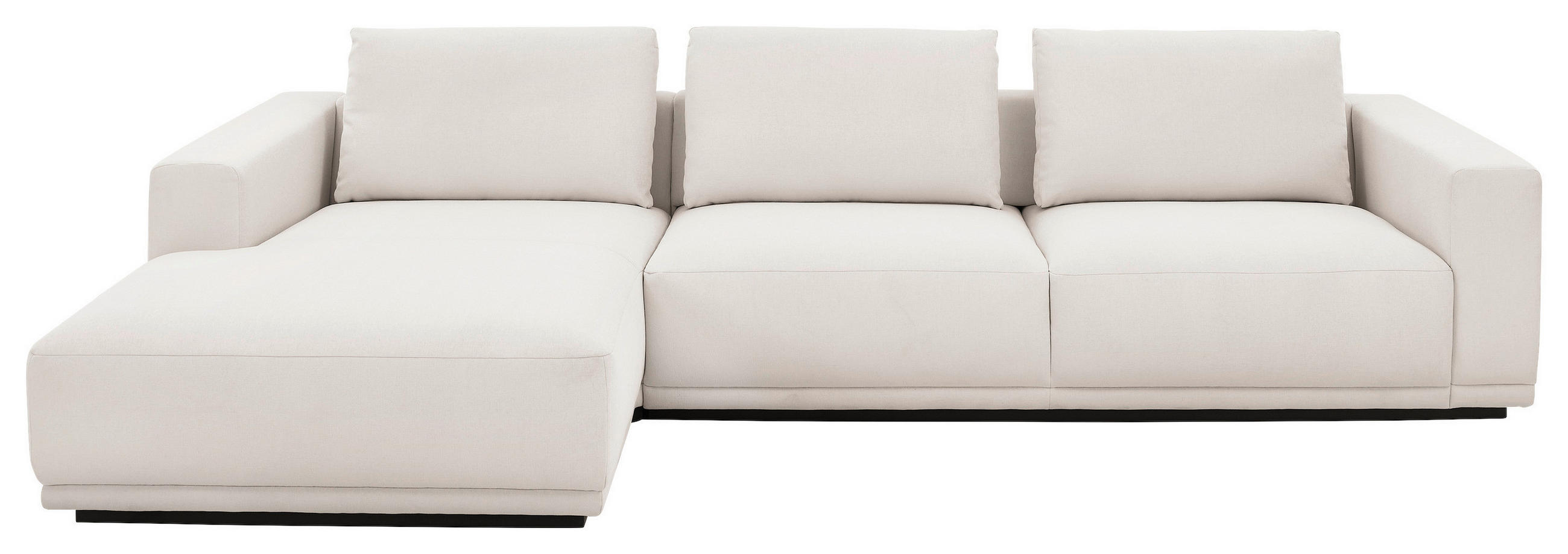 ECKSOFA Ottomane links, Eckteil  Weiß Chenille  - Schwarz/Weiß, Design, Kunststoff/Textil (166/316cm) - Musterring