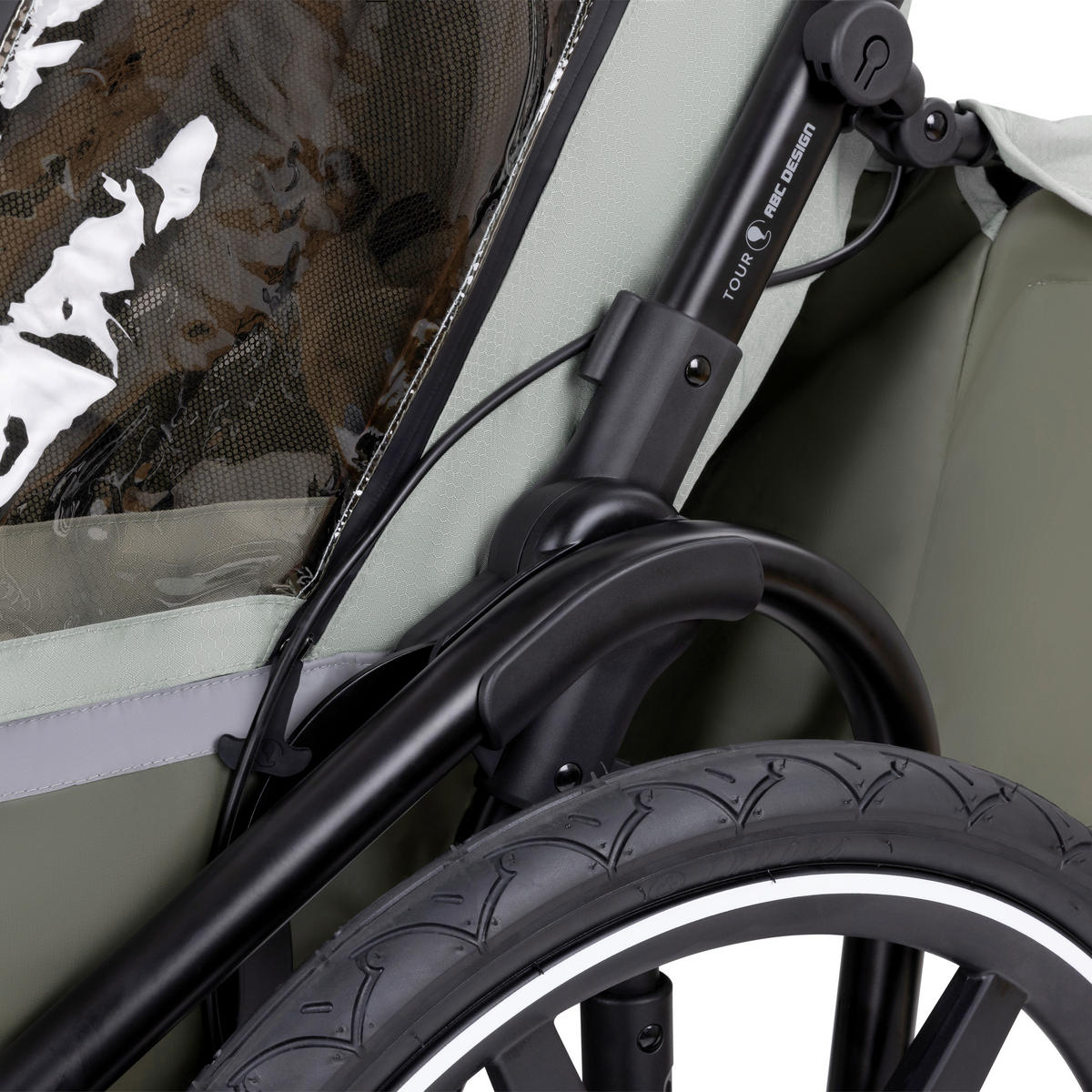 FAHRRADANHÄNGER   Tour 2  - Salbeigrün, Basics, Textil (81/53/56cm) - ABC Design