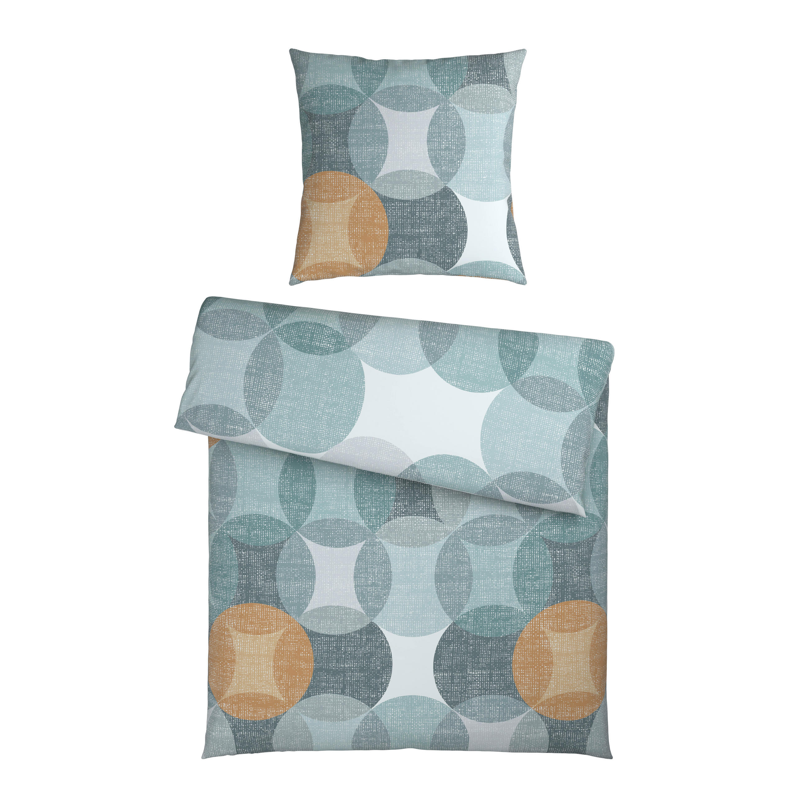 BETTWÄSCHE Flanell, Biber 135/200 cm  - Gelb/Petrol, Textil (135/200cm) - Novel