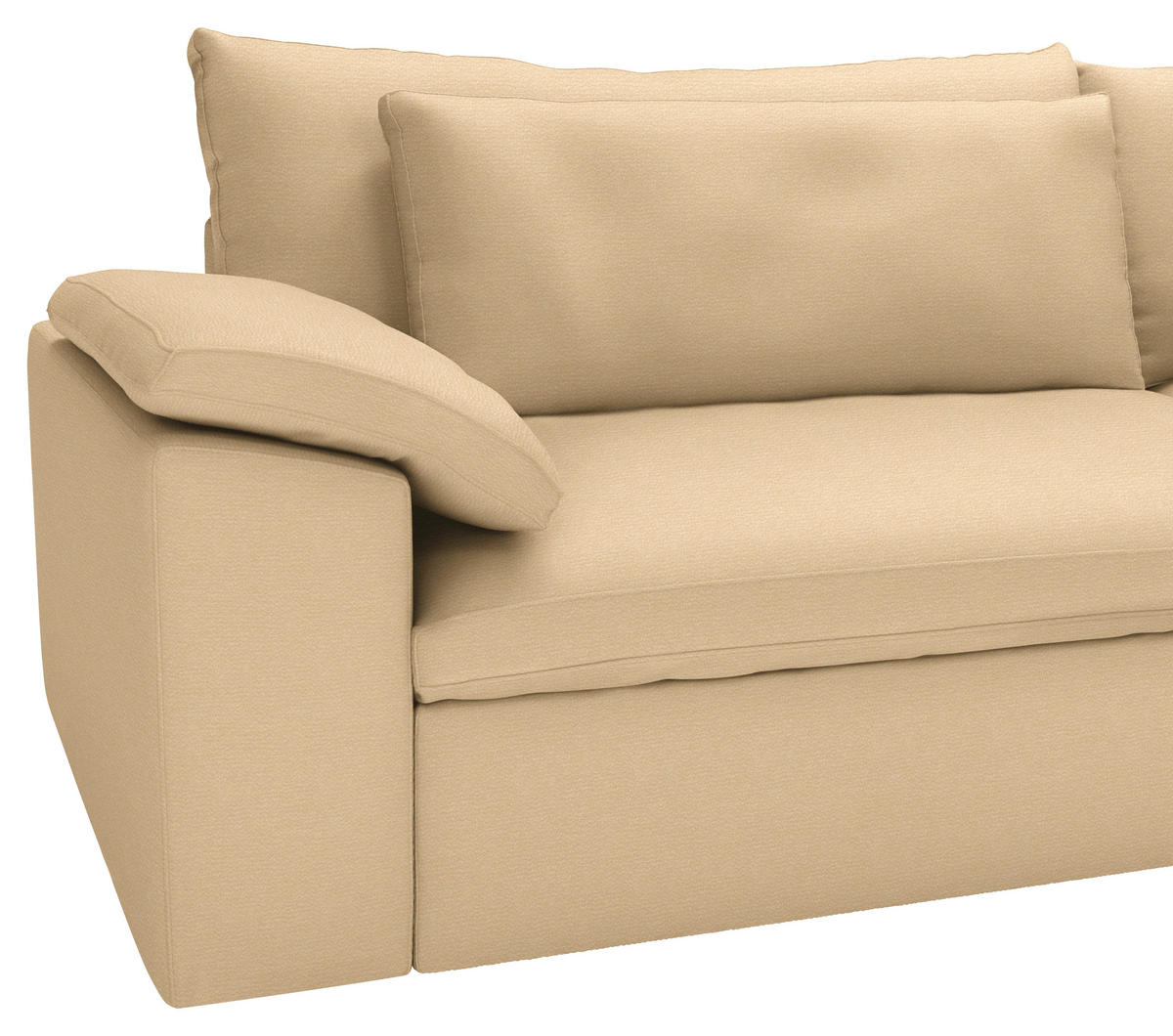 ECKSOFA  Chenille Beige  - Beige/Schwarz, Modern, Kunststoff/Textil (306/198cm) - Carryhome