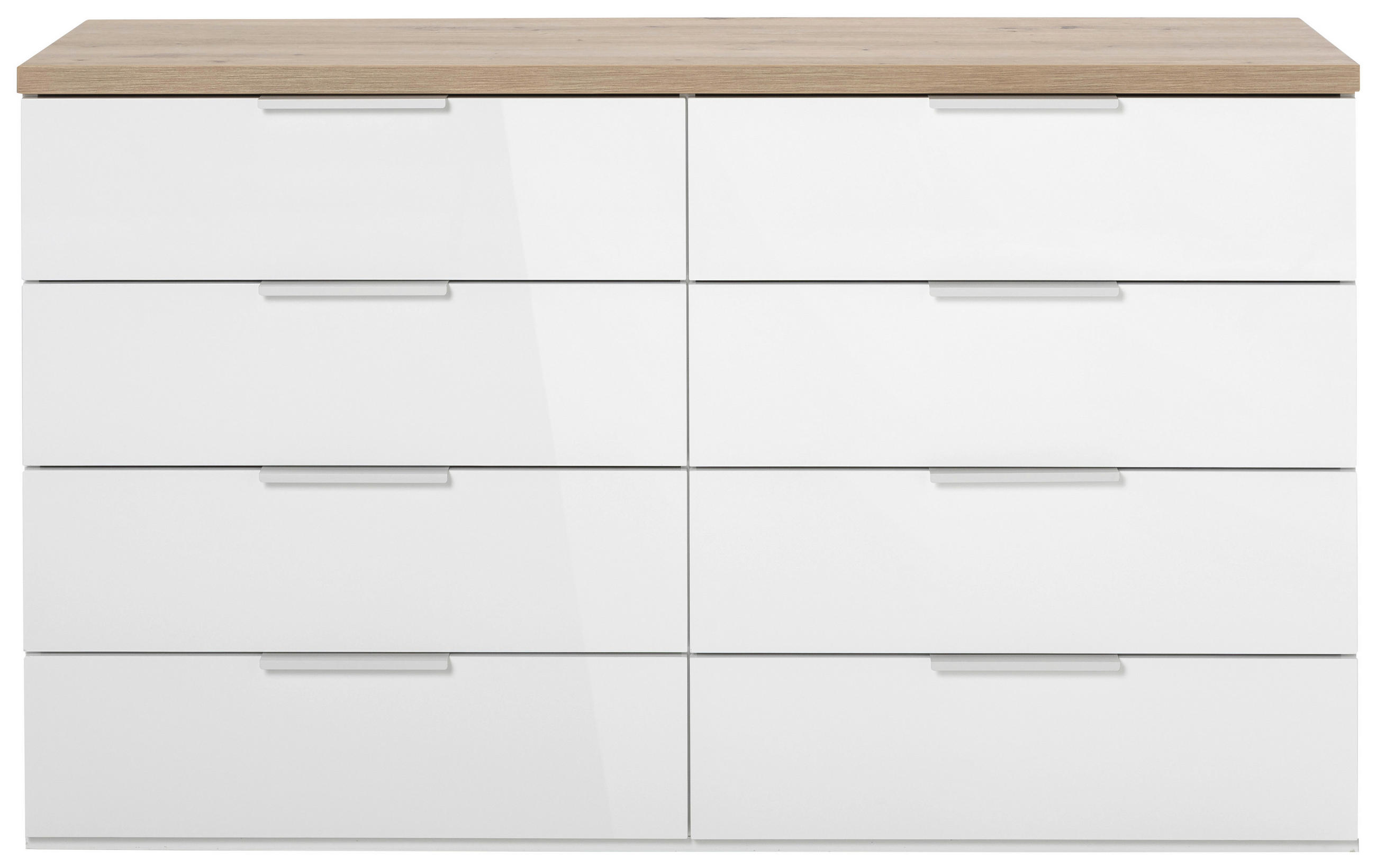 SIDEBOARD in 136/82/44 cm - Weiß Hochglanz/Schwarz, Basics, Holzwerkstoff/Kunststoff (136/82/44cm) - Carryhome