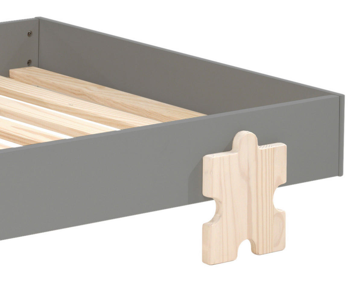 KINDER-/JUNIORBETT - Kieferfarben/Grau, MODERN, Holz/Holzwerkstoff (90/200cm) - MID.YOU