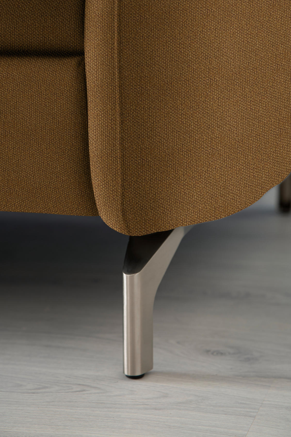 2,5-SITZER in Flachgewebe Senfgelb  - Senfgelb/Nickelfarben, Design, Textil/Metall (212/87/100cm) - Schöner Wohnen