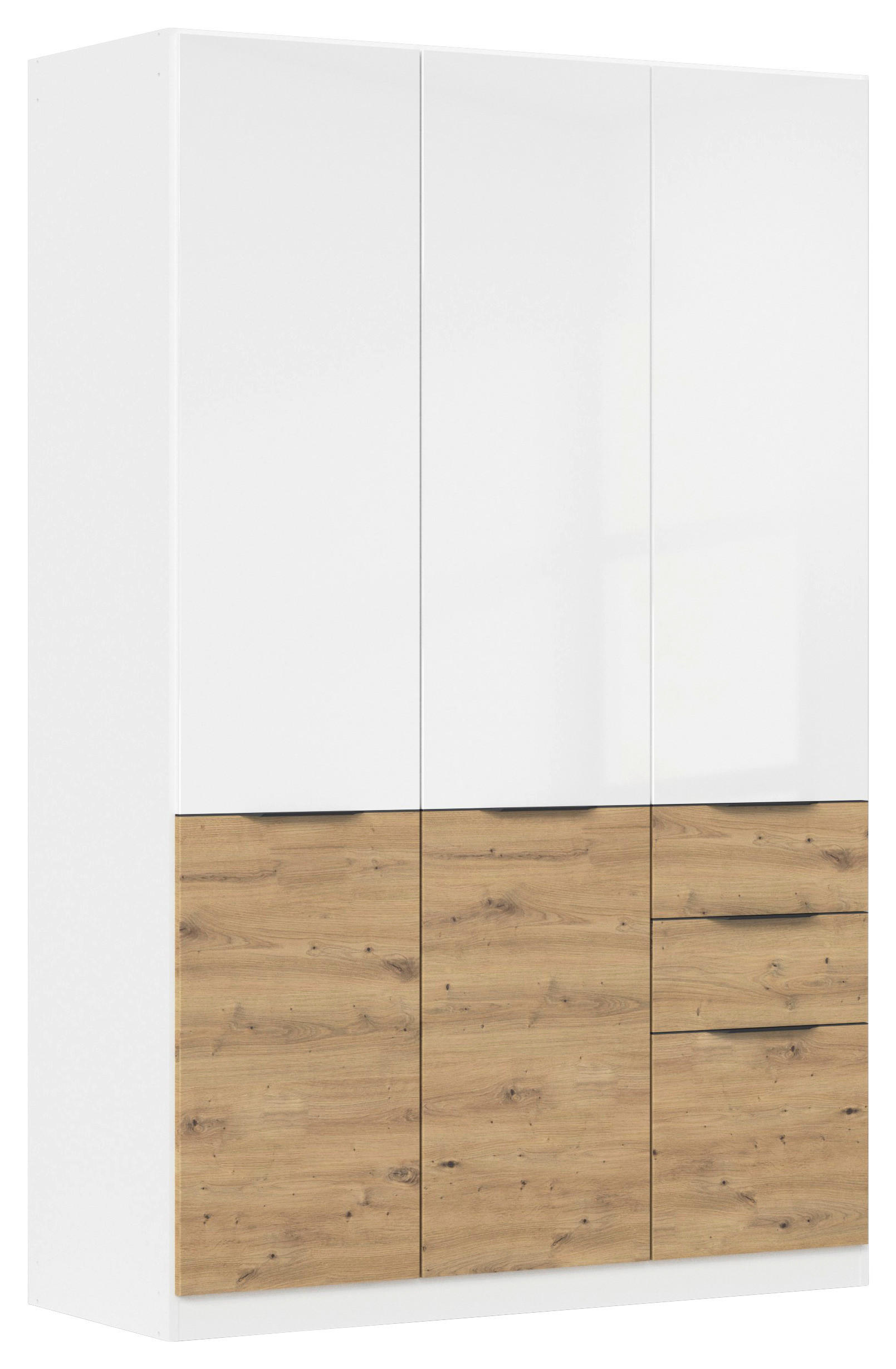 Dulap Cu Uși Rotative, 136/210/54 cm, alb, stejar Artisan - alb/stejar Artisan, Modern, material pe bază de lemn (136/210/54cm) - Hom`in