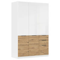 Dulap Cu Uși Rotative, 136/210/54 cm, alb, stejar Artisan - alb/stejar Artisan, Modern, material pe bază de lemn (136/210/54cm) - Hom`in