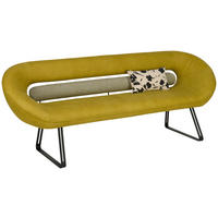 SITZBANK 220/89/68 cm  in Grün, Schwarz  - Beige/Schwarz, Design, Leder/Textil (220/89/68cm) - Koinor