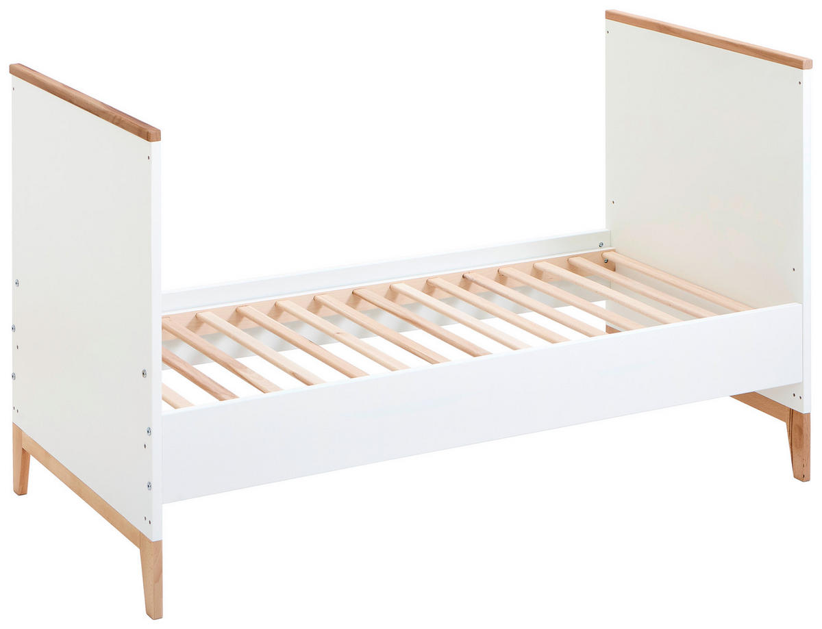 GITTERBETT 145/75/84 cm  - Naturfarben/Weiß, KONVENTIONELL, Holz (145/75/84cm) - Jimmylee