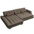 ECKSOFA  in Flachgewebe Braun  204/341 cm  - Schwarz/Braun, Design, Textil/Metall (204/341cm) - Xora