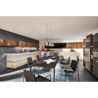 EINBAUKÜCHE   - Nussbaumfarben/Grau, Design, Holzwerkstoff/Stein - Dieter Knoll