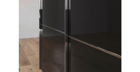 SCHWEBETÜRENSCHRANK 271/223/68 cm 3-türig Schwarz - Chromfarben/Schwarz, KONVENTIONELL, Glas/Holzwerkstoff (271/223/68cm) - Novel