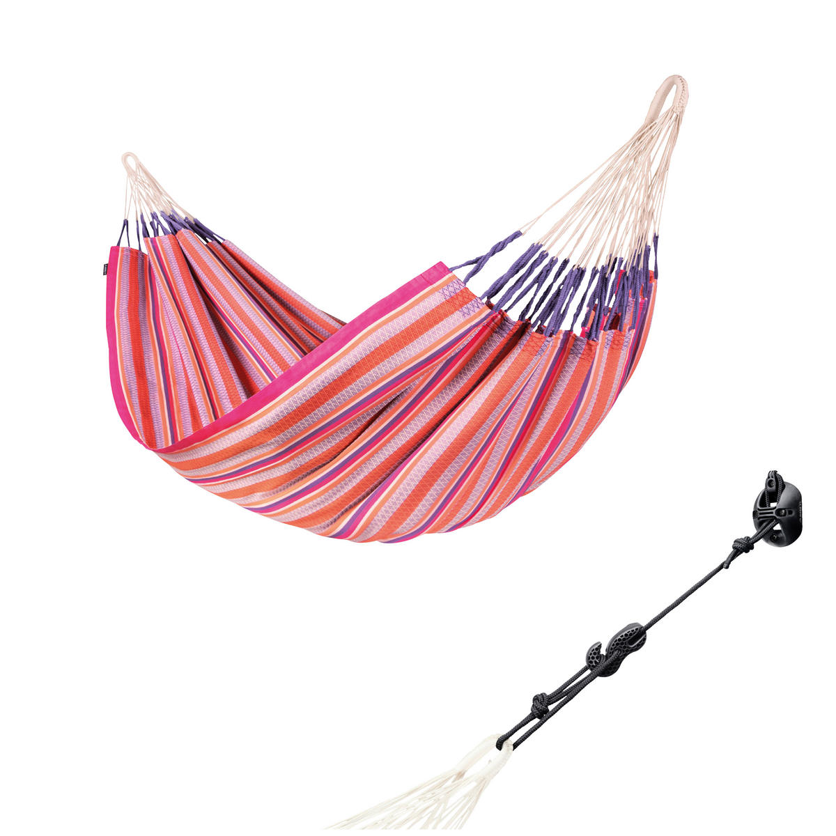 HÄNGEMATTE kingsize  - Pink/Lila, KONVENTIONELL, Textil (180/400cm) - La Siesta