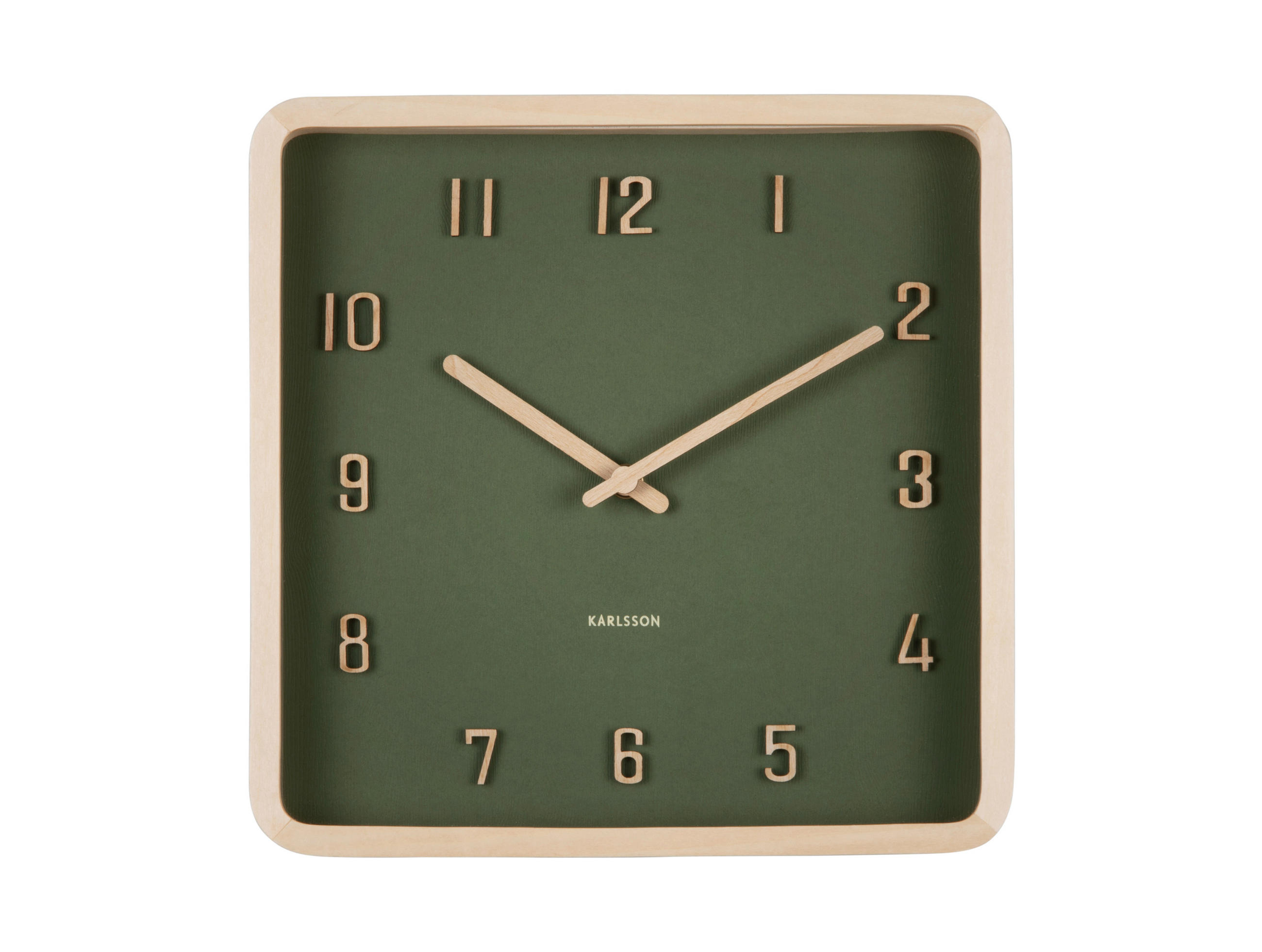 WANDUHR Dunkelgrün 26/26/5.3 cm  - Dunkelgrün, Basics, Holz (26/26/5.3cm) - Karlsson