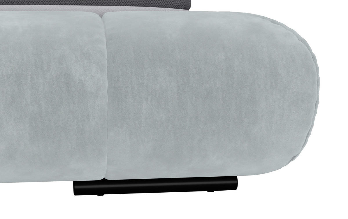POLSTERBETT 160/200 cm,  in Hellgrau,  - Hellgrau/Schwarz, Design, Textil/Metall (160/200cm) - Belluti