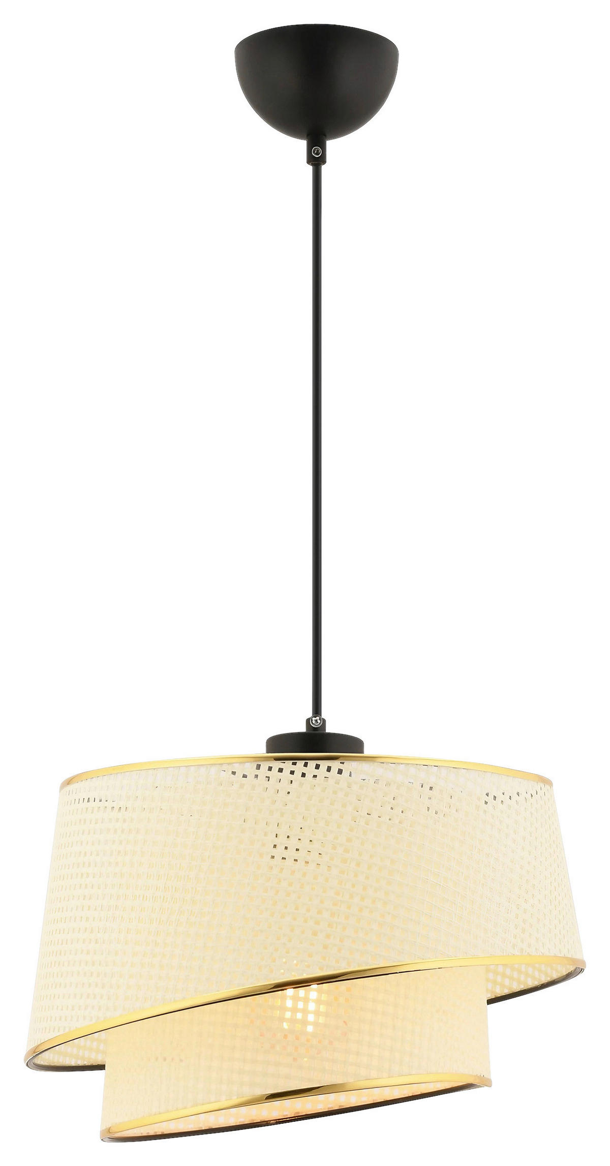 HÄNGELEUCHTE 32/65 cm   - Goldfarben/Weiß, Design, Textil/Metall (32/65cm) - P & B