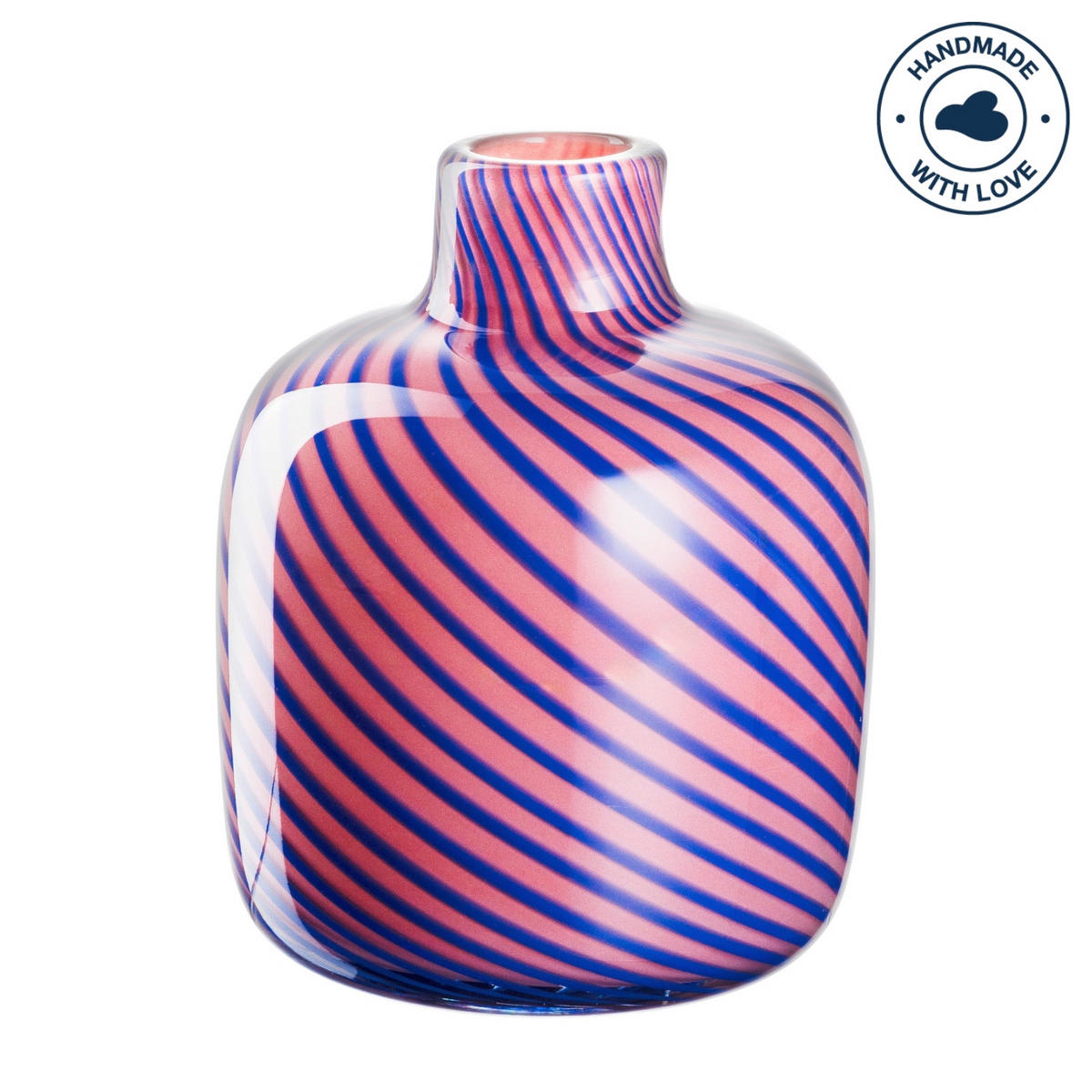 VASE  - Blau/Pink, KONVENTIONELL, Glas (13/16/13cm) - Leonardo