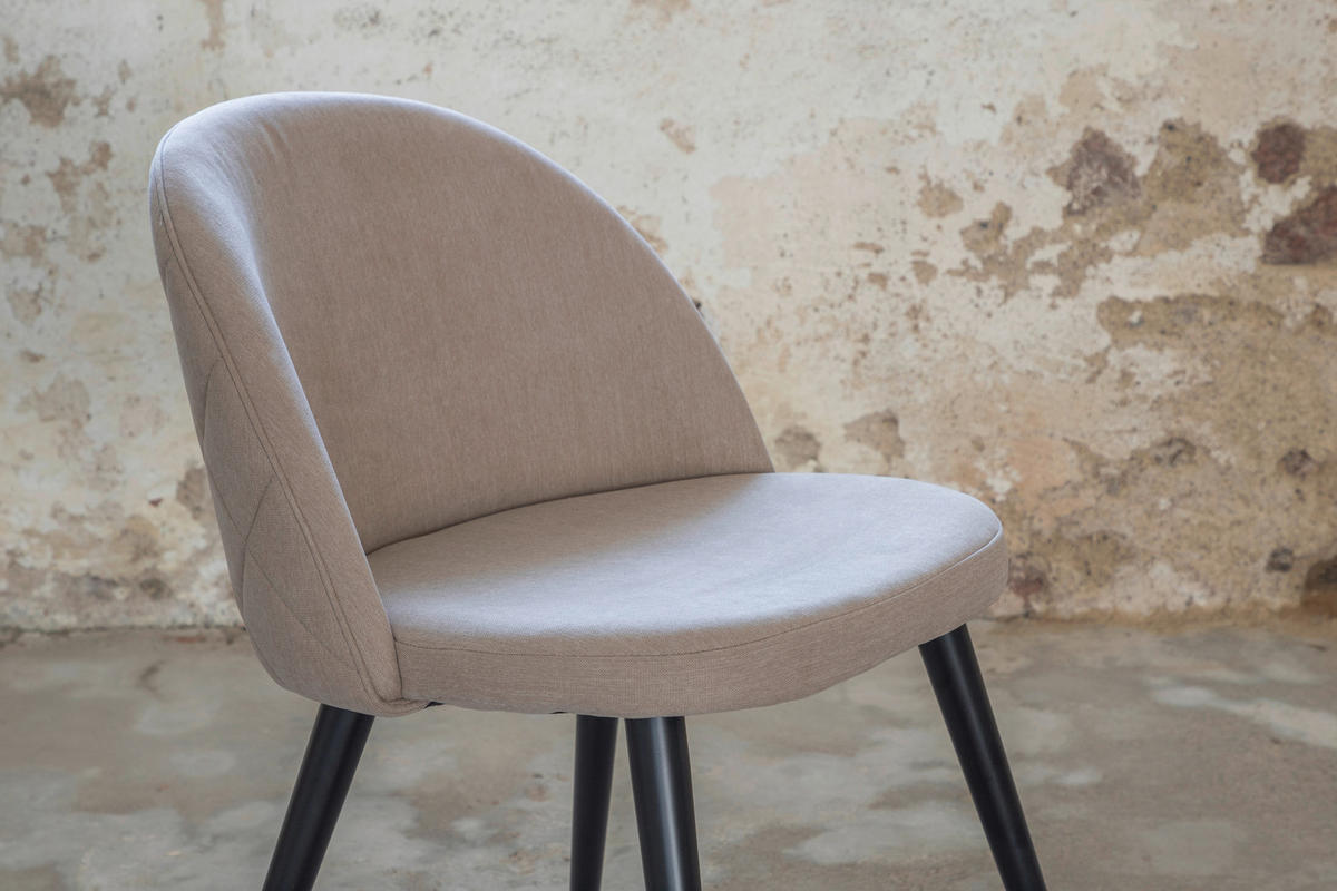 STOLSET stål  - beige/svart, Design, metall/textil (50/76,5/57cm) - Livetastic