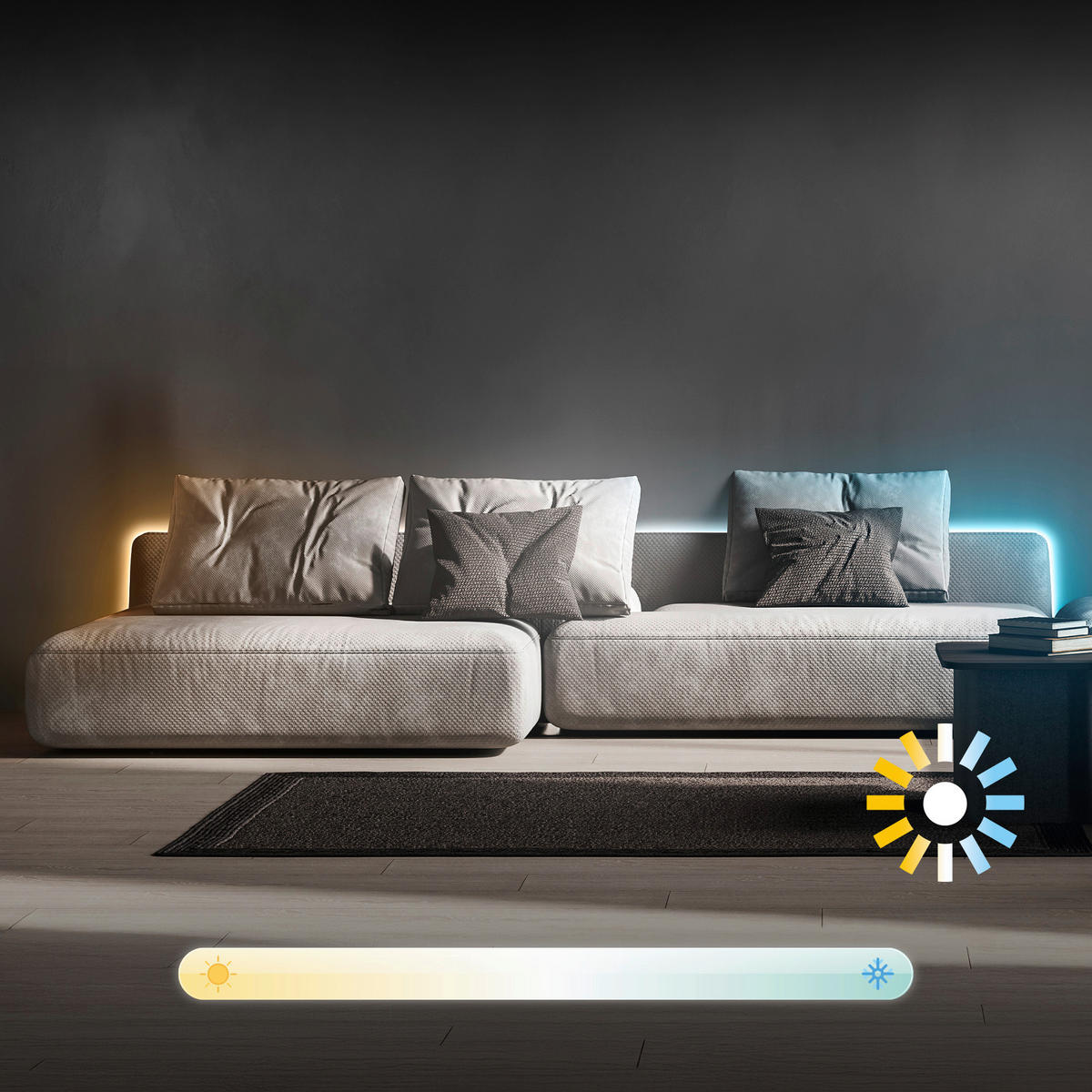 LED SZALAG 500 cm  - fehér, Basics, műanyag (500cm)