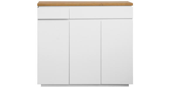SCHUHSCHRANK 136/115/41,5 cm  - Eichefarben/Weiß, KONVENTIONELL, Holz/Holzwerkstoff (136/115/41,5cm) - Novel