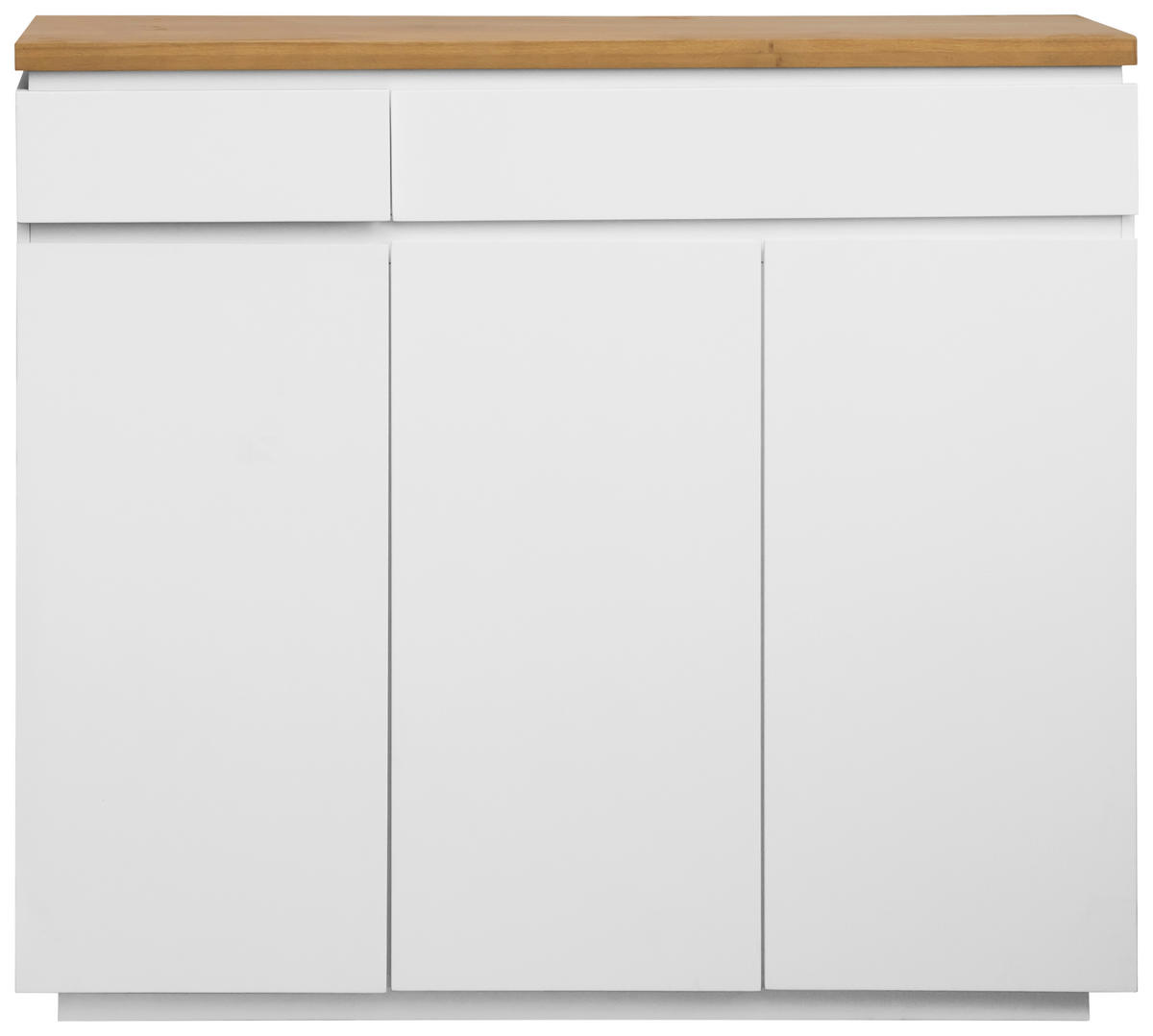 SCHUHSCHRANK Eiche massiv Weiß, Eichefarben  - Eichefarben/Weiß, KONVENTIONELL, Holz/Holzwerkstoff (136/115/41,5cm) - Novel