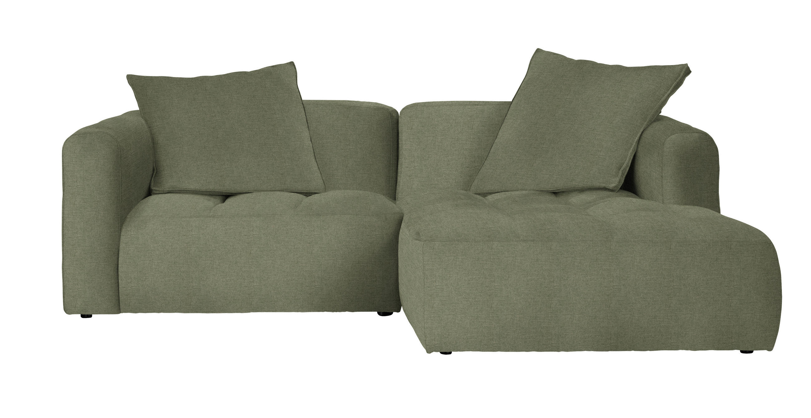 ECKSOFA in Flachgewebe Grün  - Schwarz/Grün, Lifestyle, Kunststoff/Textil (240/173cm) - Stylife
