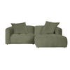 ECKSOFA Grün Flachgewebe  - Schwarz/Grün, LIFESTYLE, Kunststoff/Textil (240/173cm) - Stylife