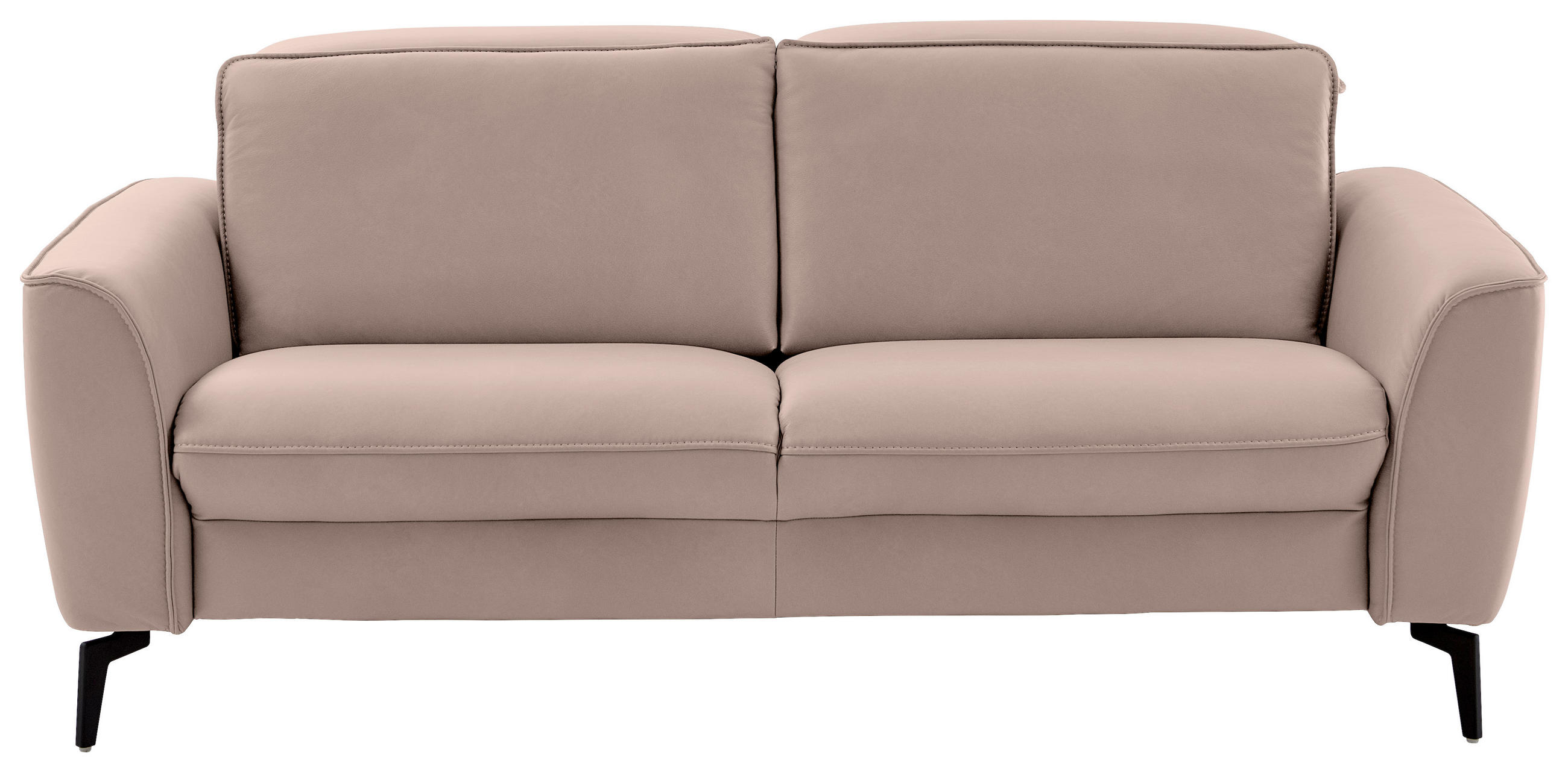 2,5-SITZER in Leder Taupe  - Taupe/Schwarz, Natur, Leder/Metall (194/81/110cm) - Valdera