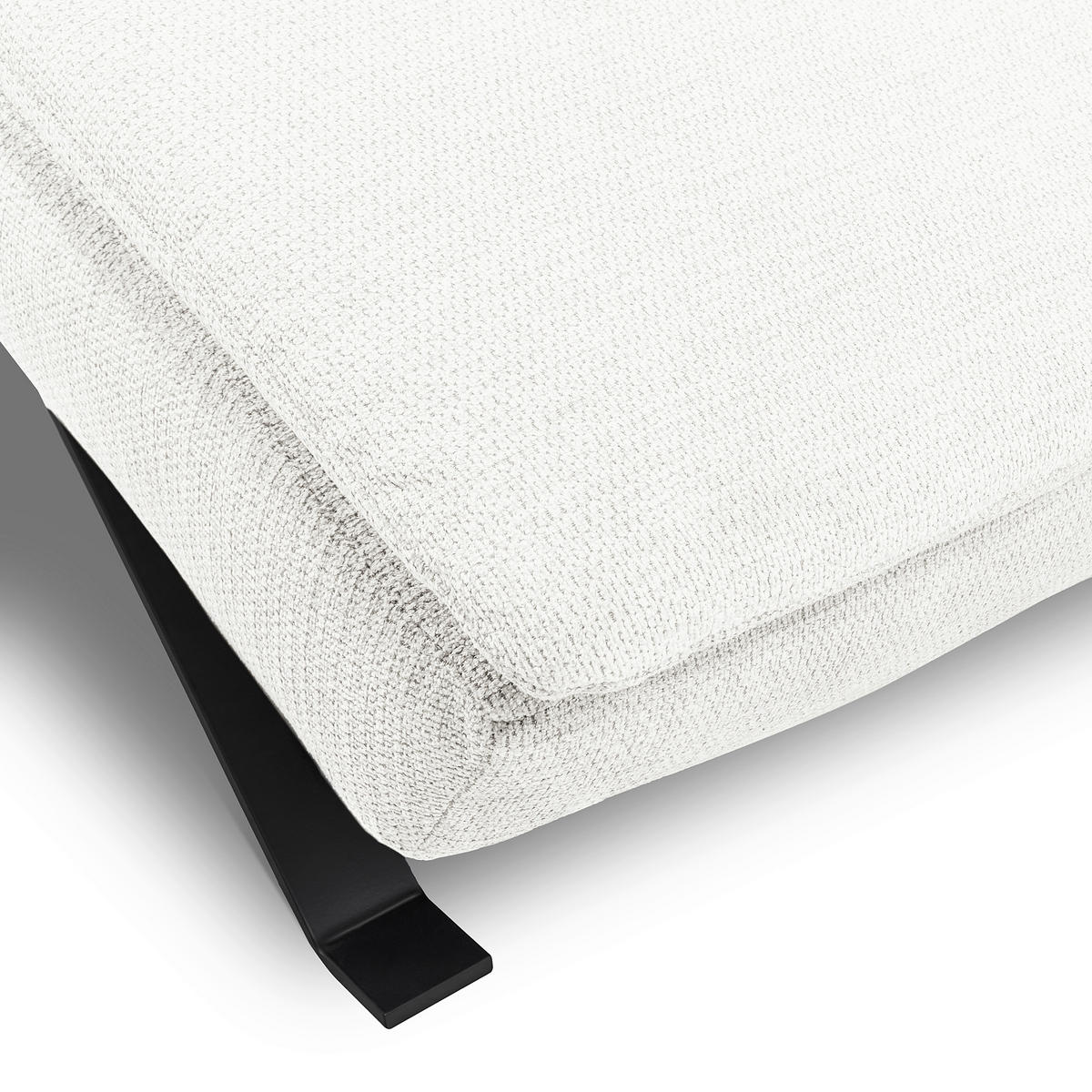 RELAXLIEGE in Echtleder Creme  - Creme/Schwarz, Design, Leder/Metall (65/95/171cm) - Celina Home
