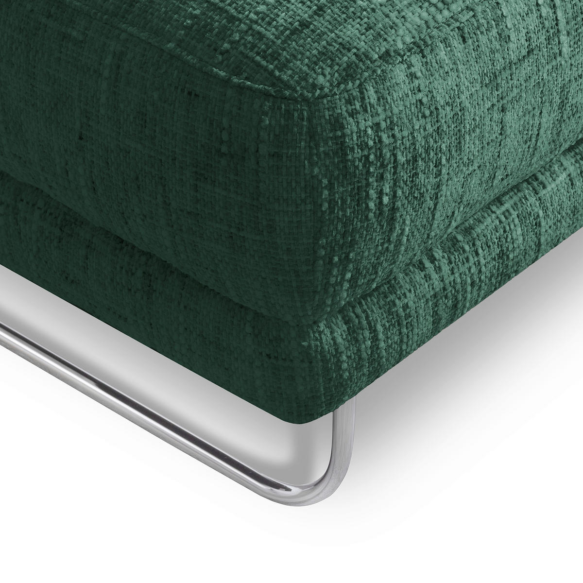 HOCKER Textil Grün  - Chromfarben/Grün, Design, Textil/Metall (96/45/80cm) - Livetastic