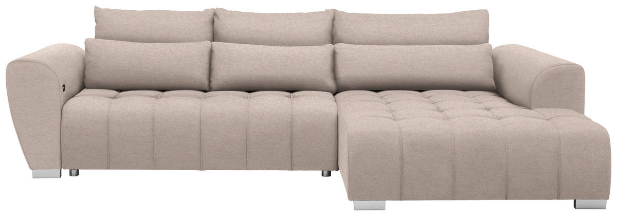 ROHOVÁ SEDACIA SÚPRAVA, textil, béžová - strieborná/béžová, Modern, textil/plast (304/218cm) - Carryhome