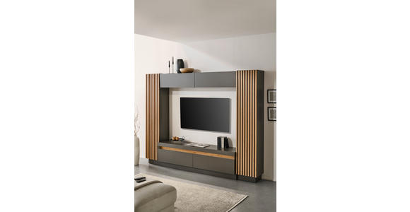 WOHNWAND  in Anthrazit, Eiche Artisan  272,6/209,5/41,3 cm  - Anthrazit/Schwarz, KONVENTIONELL, Holzwerkstoff/Kunststoff (272,6/209,5/41,3cm) - Carryhome