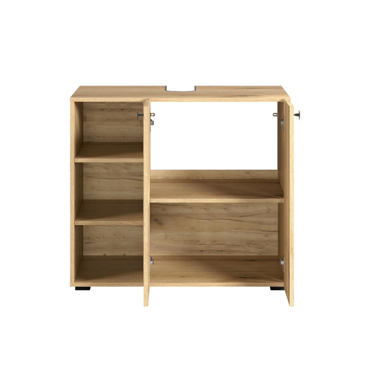WASCHBECKENUNTERSCHRANK 90/91/53 cm  - Eichefarben/Schwarz, Trend, Holzwerkstoff/Kunststoff (90/91/53cm) - MID.YOU