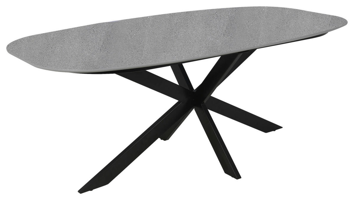 ESSTISCH in Metall, Holzwerkstoff 200/100/76 cm  - Schwarz/Grau, Design, Holzwerkstoff/Metall (200/100/76cm) - MID.YOU