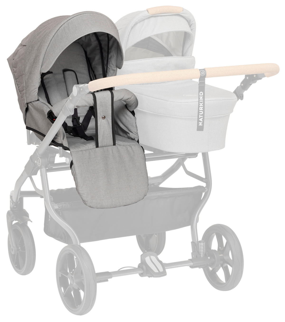SPORTWAGENAUFSATZ SItzeinheit Lars Topas  - Grau, Basics (80/39/60cm) - Naturkind