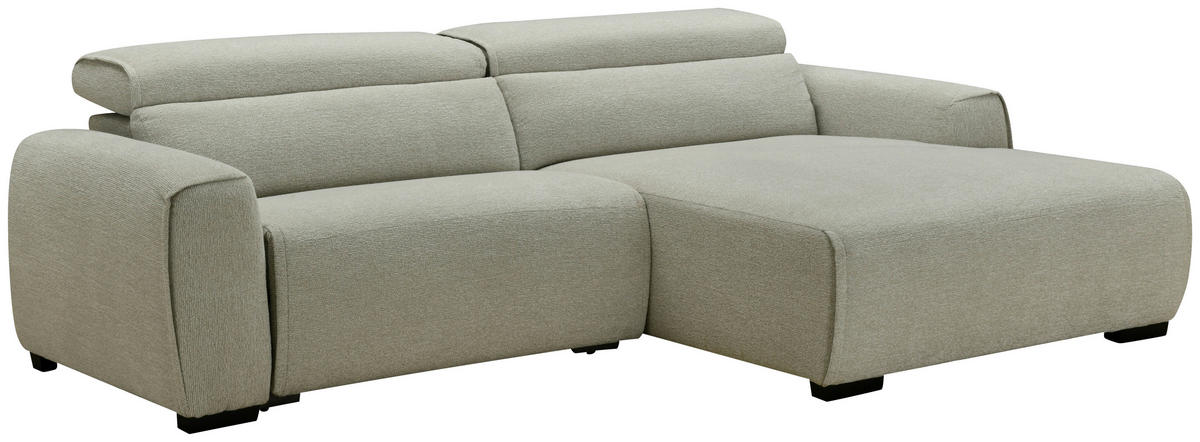 ECKSOFA Beige Mikrofaser  - Beige/Schwarz, Design, Holz/Textil (256/172cm) - Carryhome