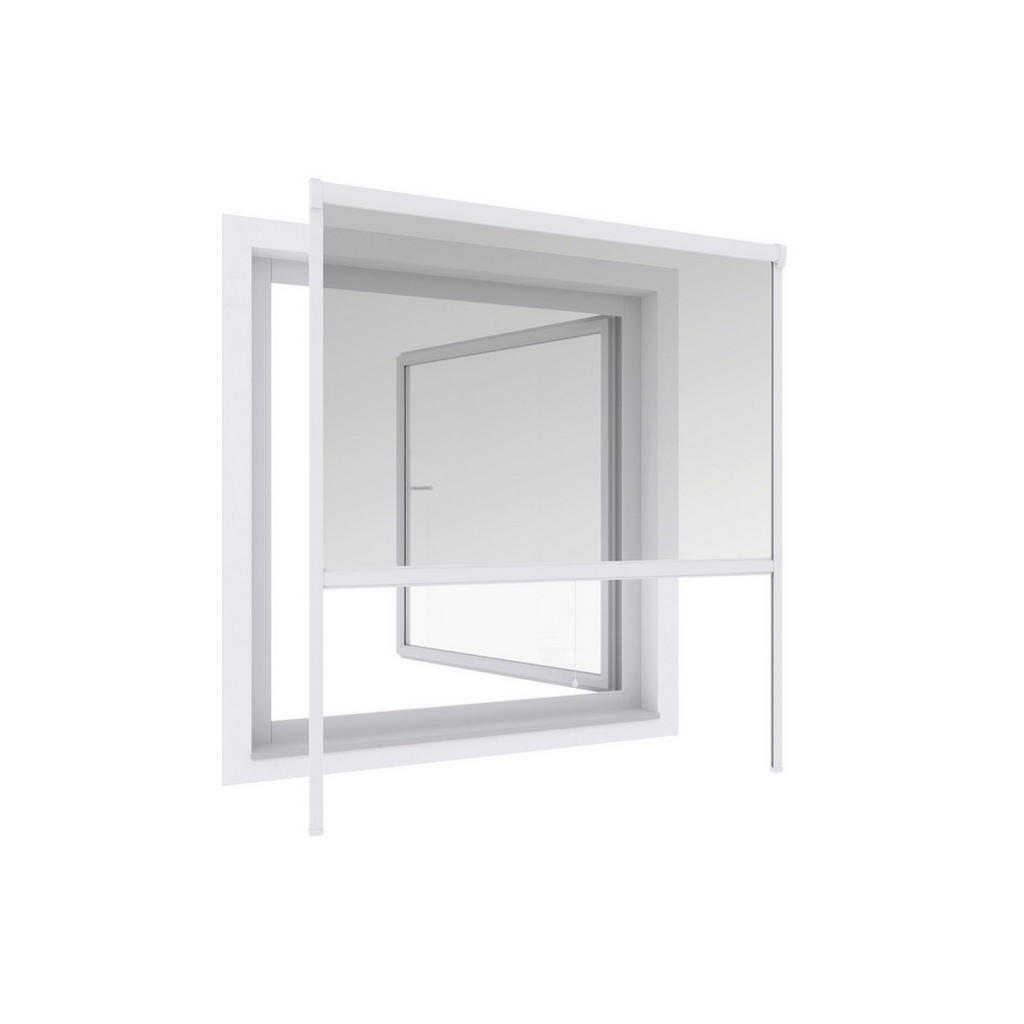 Fliegengitter Rollo 100x160 cm Weiß ohne Bohren