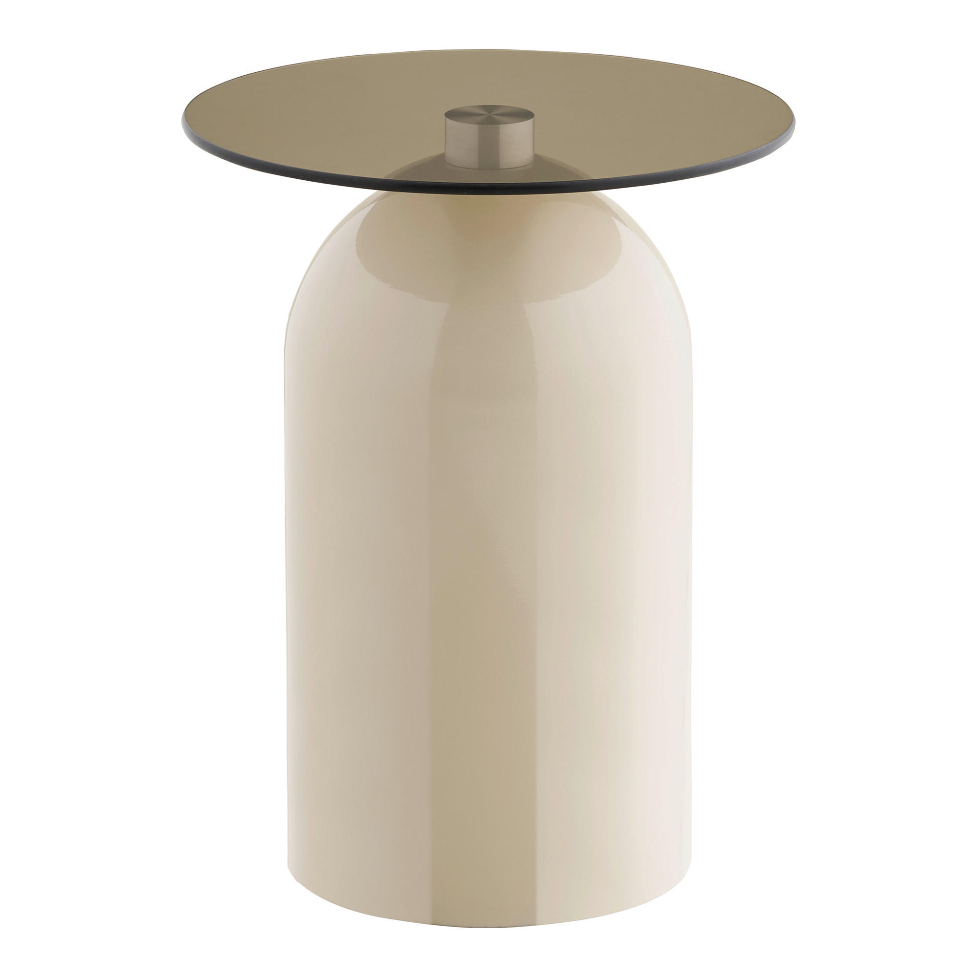 BEISTELLTISCH 40/40/52 cm Ravello Beige rund  - Beige, Design, Glas/Metall (40/40/52cm) - MID.YOU