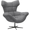 OHRENSESSEL in Chenille Anthrazit  - Anthrazit/Schwarz, Design, Textil/Metall (103/119/84cm) - Esposa