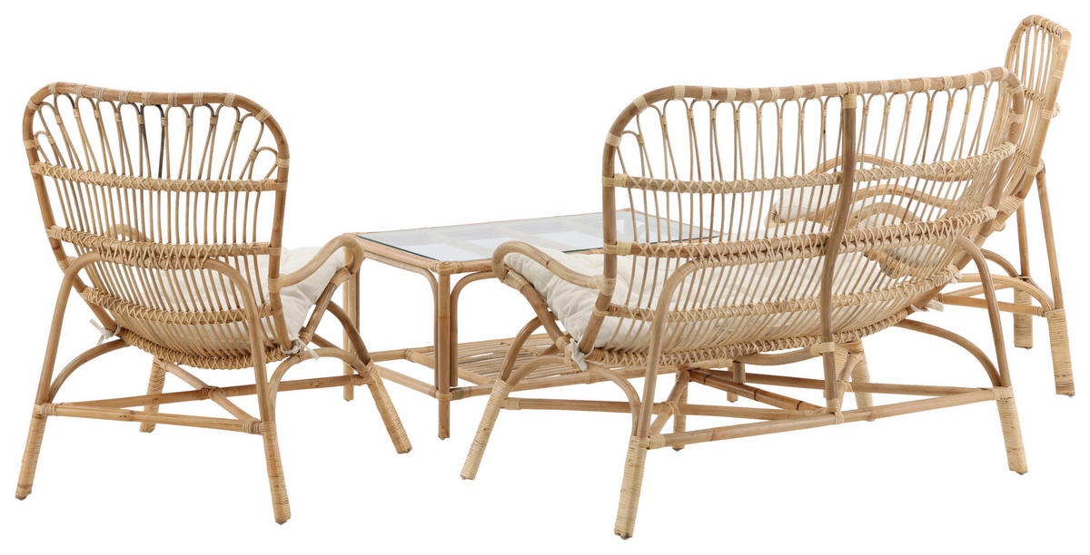 LOUNGEGARNITUR Rattan  - Braun, KONVENTIONELL, Holz - Gardenson