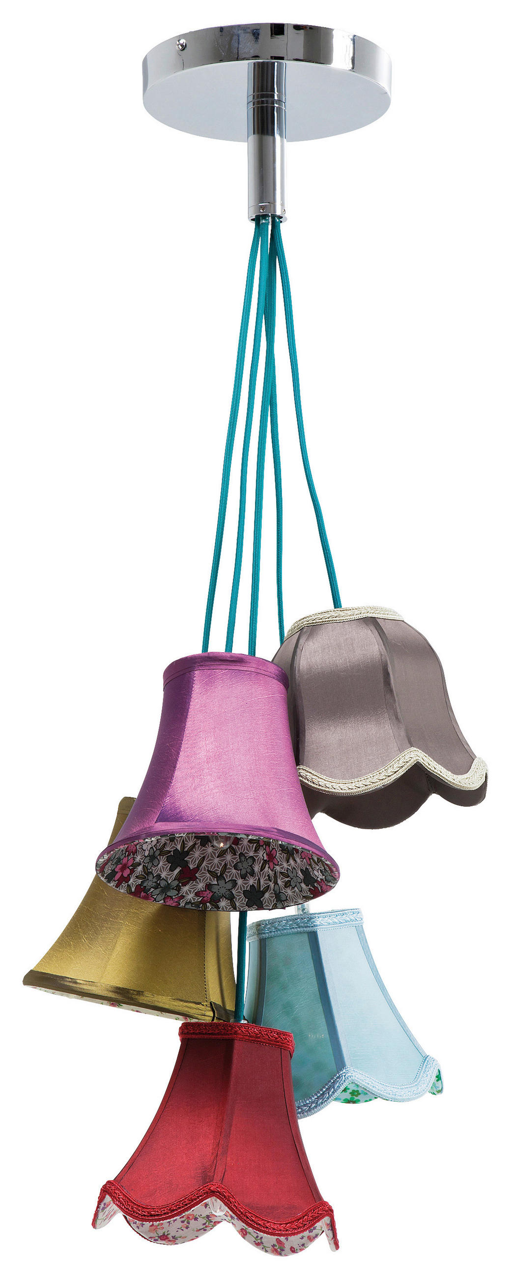 HÄNGELEUCHTE 45/92 cm   - Multicolor, LIFESTYLE, Textil/Metall (45/92cm) - Kare-Design