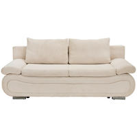 SCHLAFSOFA  in Cord Hellgrau, Beige  - Chromfarben/Beige, Design, Textil/Metall (200/78/90cm) - Venda