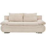 SCHLAFSOFA  in Cord Hellgrau, Beige  - Chromfarben/Beige, Design, Textil/Metall (200/78/90cm) - Venda