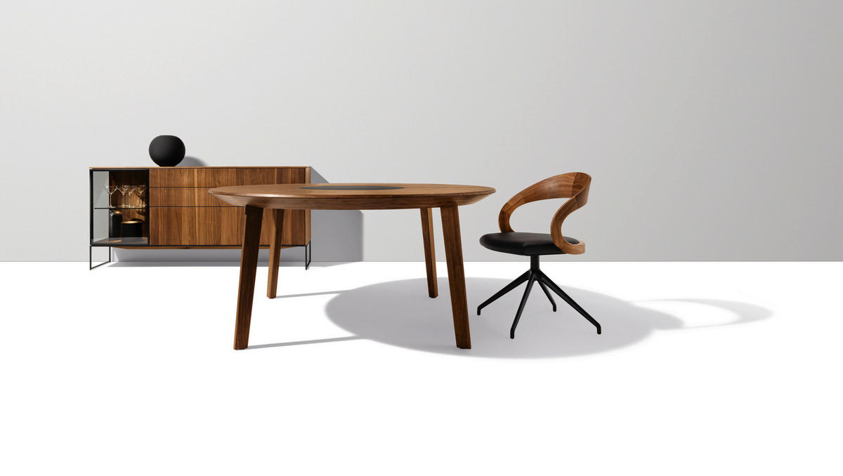 ESSTISCH in Holz 200/200/75 cm  - Nussbaumfarben, Design, Holz (200/200/75cm) - Team 7